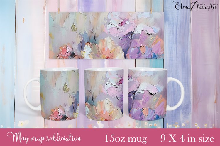 Flowers Mug Sublimation, Floral Design Mug example image 1