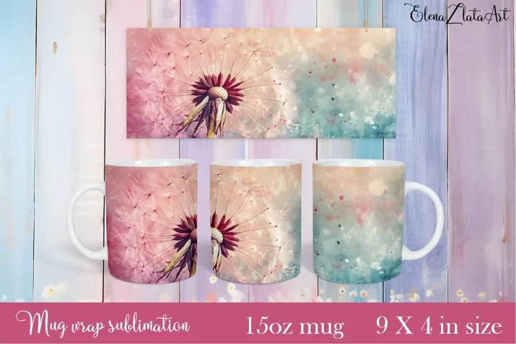 Flowers Mug Sublimation, Floral Design Mug