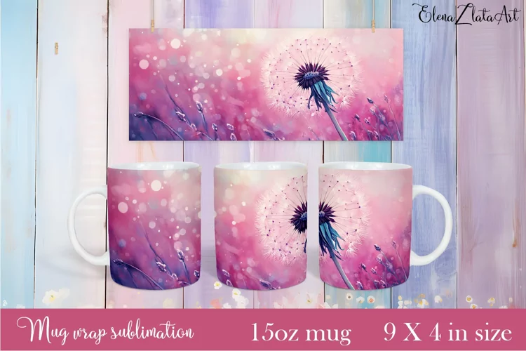 Flowers Mug Sublimation, Floral Design Mug