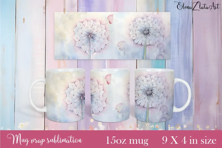 Flowers Mug Sublimation, Floral Design Mug