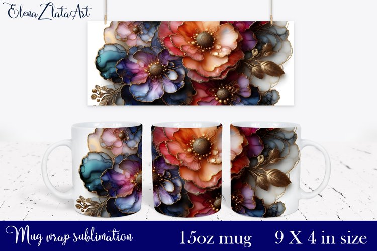 Watercolor Pink Peony Mug Sublimation, Floral Design Mug