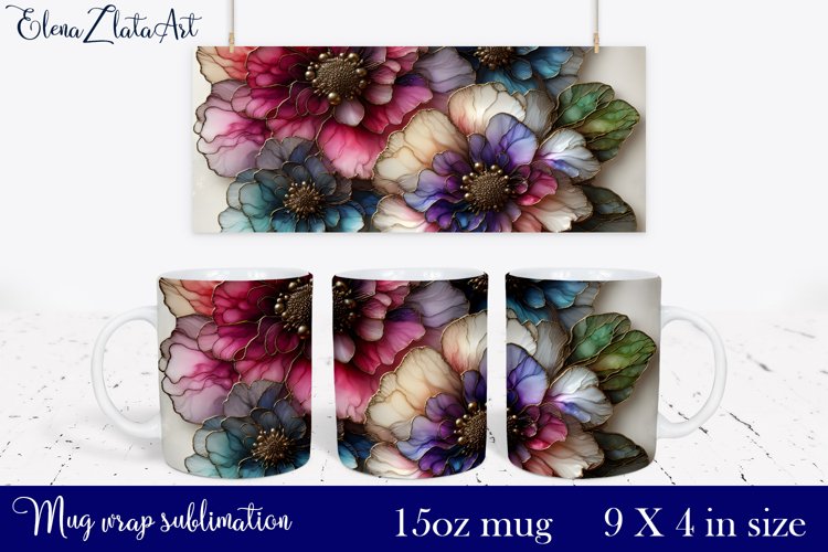 Watercolor Pink Peony Mug Sublimation, Floral Design Mug