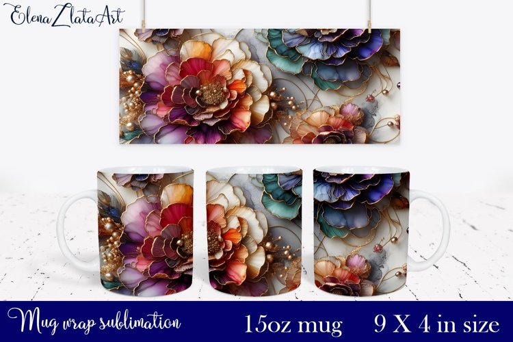 Watercolor Pink Peony Mug Sublimation, Floral Design Mug