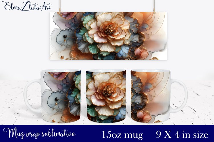 Watercolor Pink Peony Mug Sublimation, Floral Design Mug