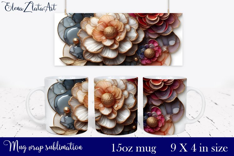 Watercolor Pink Peony Mug Sublimation, Floral Design Mug