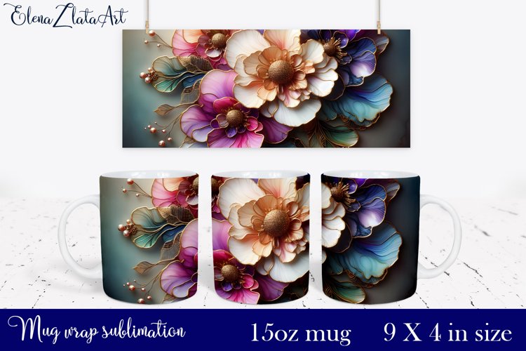 Watercolor Pink Peony Mug Sublimation, Floral Design Mug