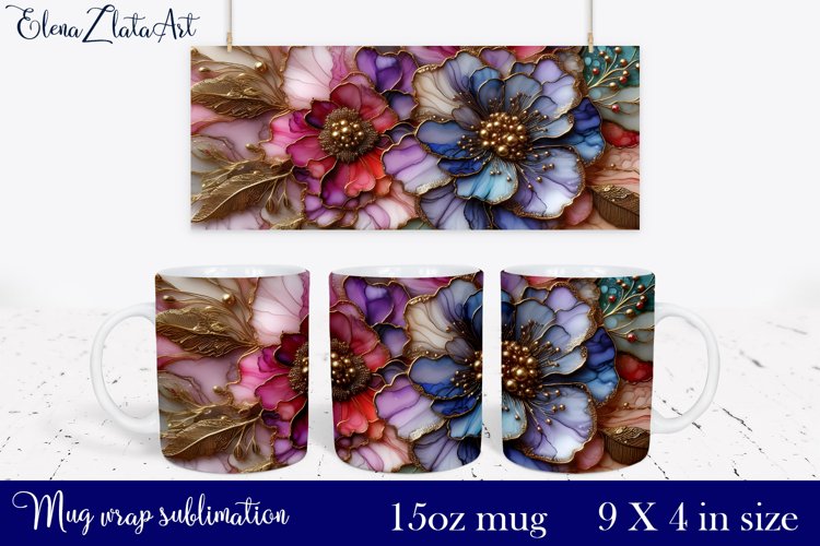 Watercolor Pink Peony Mug Sublimation, Floral Design Mug