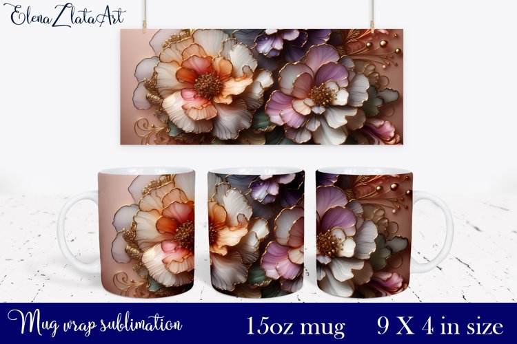 Watercolor Pink Peony Mug Sublimation, Floral Design Mug