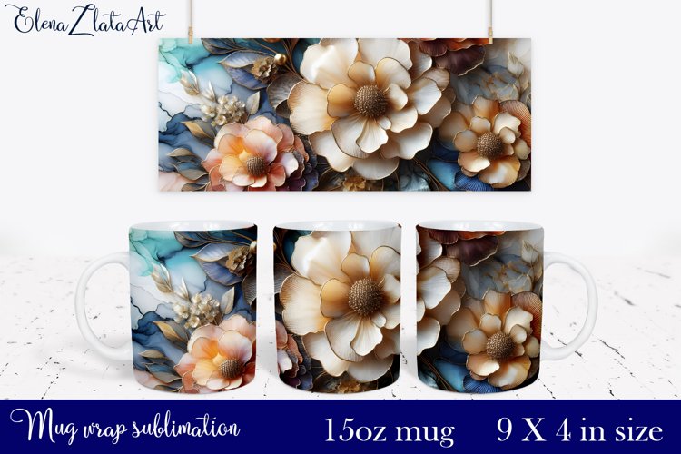 Watercolor Pink Peony Mug Sublimation, Floral Design Mug