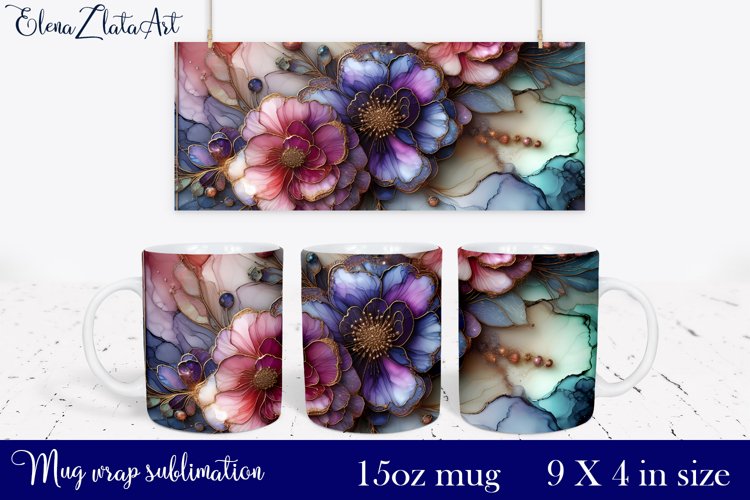 Watercolor Pink Peony Mug Sublimation, Floral Design Mug