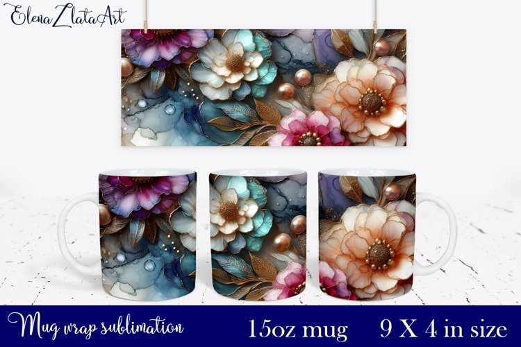Watercolor Pink Peony Mug Sublimation, Floral Design Mug