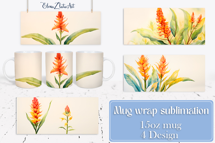 Flowers Mug Sublimation, wild flowers Design Mug