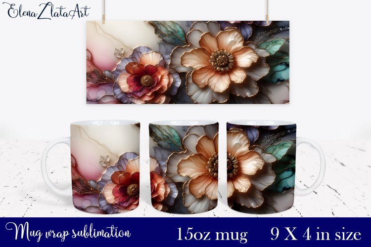 Watercolor Pink Peony Mug Sublimation, Floral Design Mug