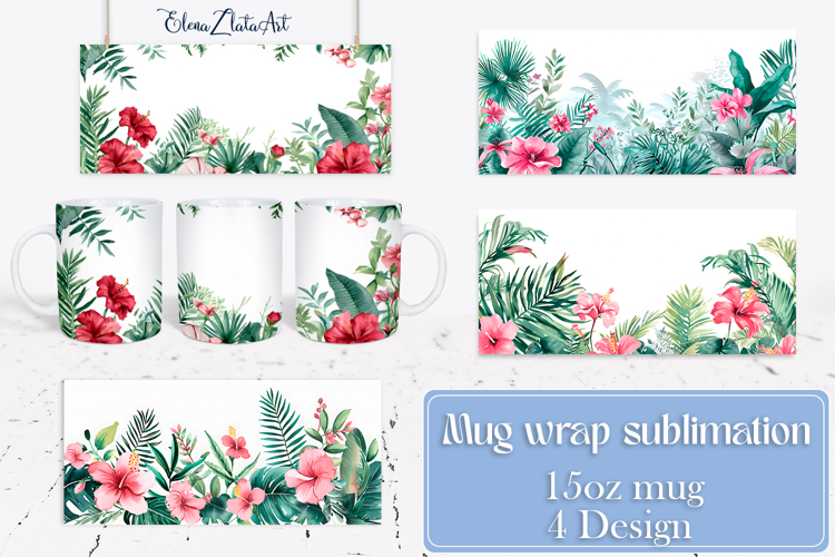 Flowers Mug Sublimation, wild flowers Design Mug