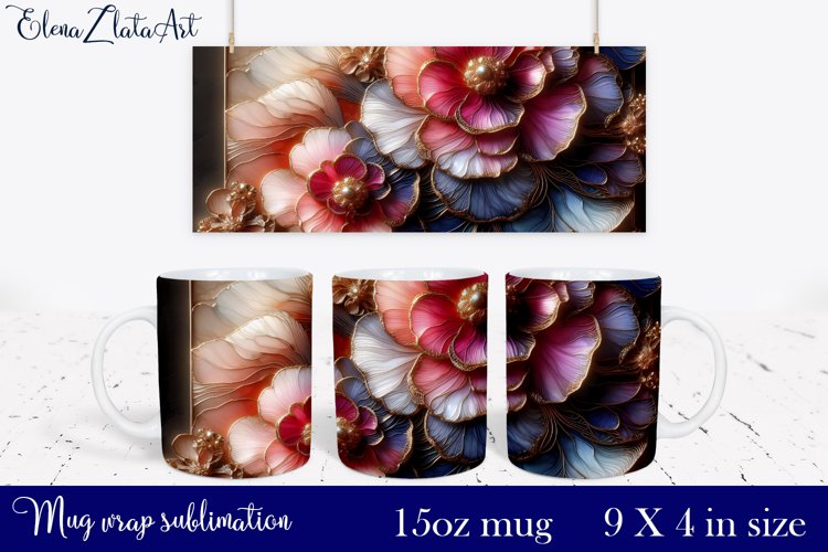 Watercolor Pink Peony Mug Sublimation, Floral Design Mug
