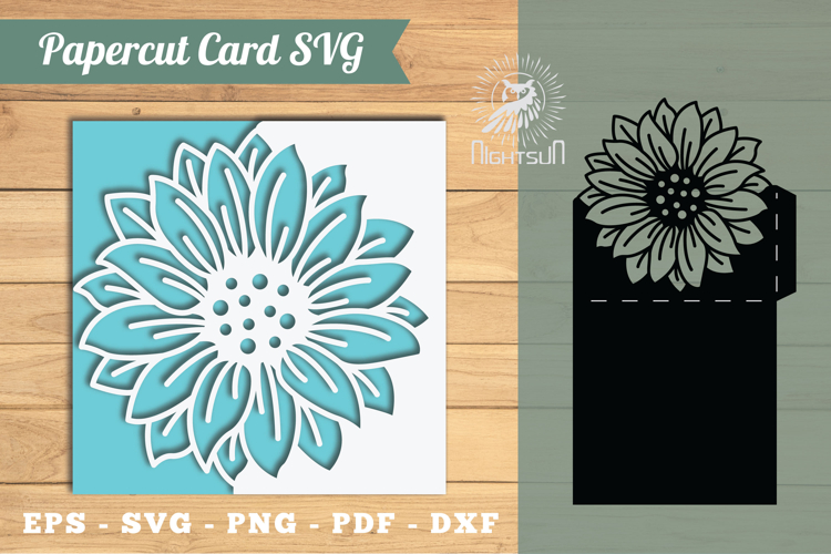 Flowers Papercut Card Template SVG