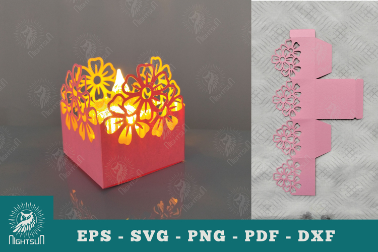 Flowers Papercut Lantern SVG