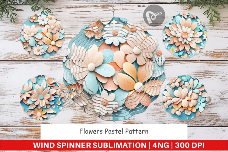 Wind Spinner Flowers Pastel Pattern