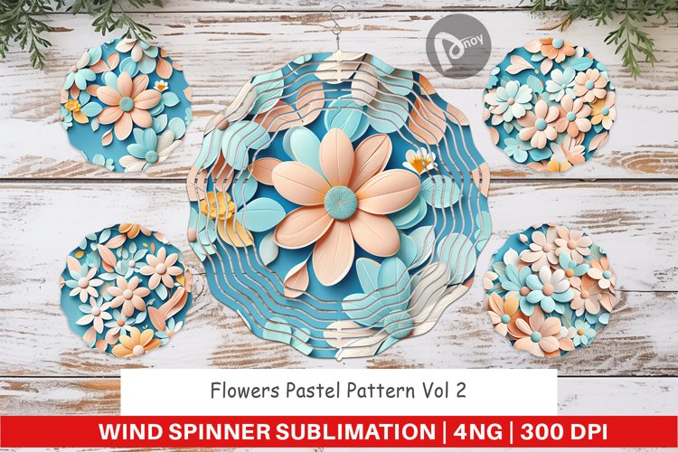 Wind Spinner Flowers Pastel Pattern