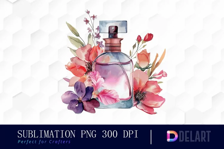 Flowers Perfume Bottle Graphics Clipart