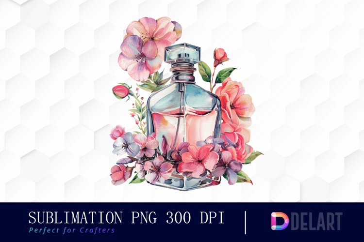 Flowers Perfume Bottle Illustration Clipart