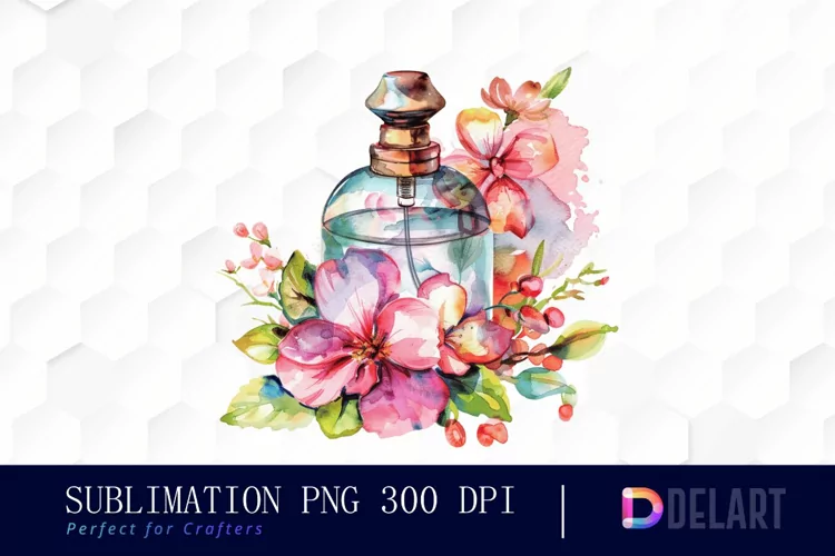 Flowers Perfume Bottle Graphics Clipart