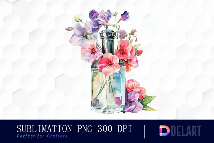 Flowers Perfume Bottle Graphics Clipart