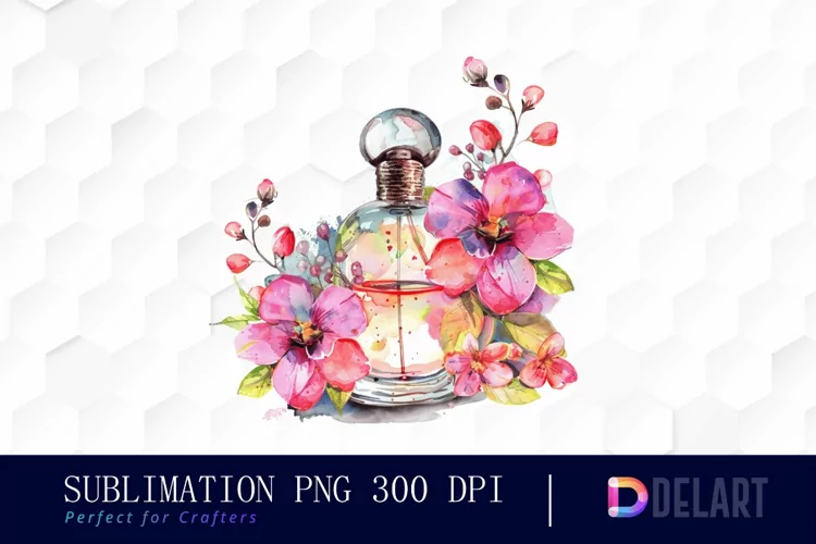 Flowers Perfume Bottle Graphics Clipart