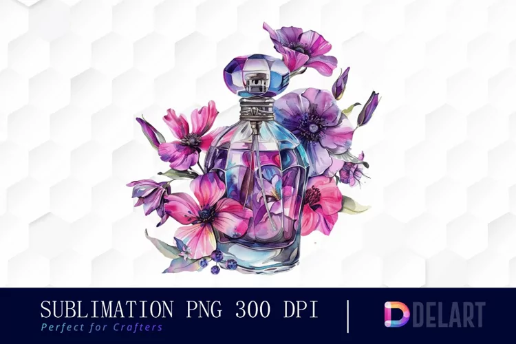 Flowers Perfume Bottle Graphics Clipart