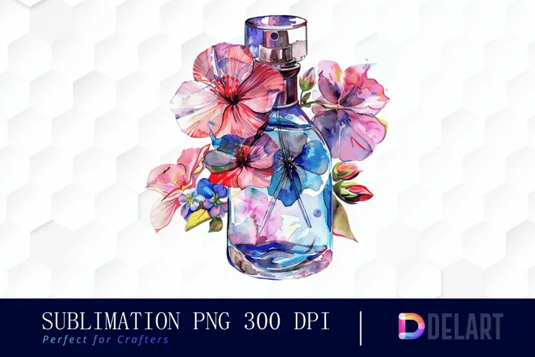 Flowers Perfume Bottle Graphics Clipart