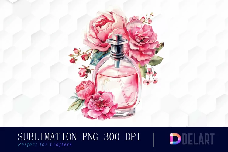 Flowers Perfume Bottle Graphics Clipart