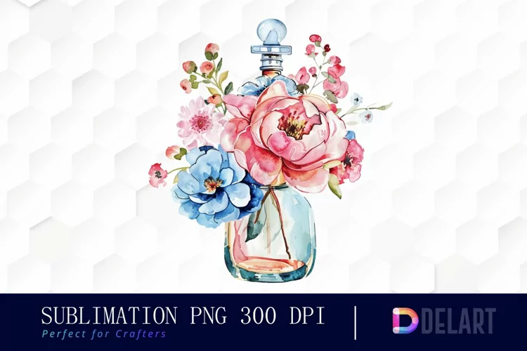 Flowers Perfume Bottle Graphics Clipart
