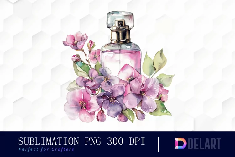 Flowers Perfume Bottle Graphics Clipart