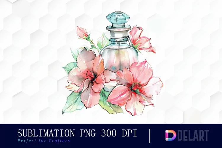 Flowers Perfume Bottle Graphics Clipart