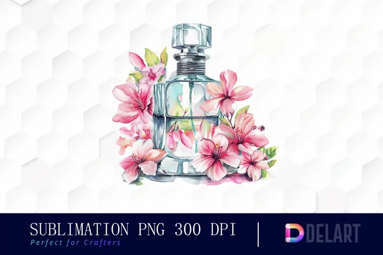 Flowers Perfume Bottle Graphics Clipart