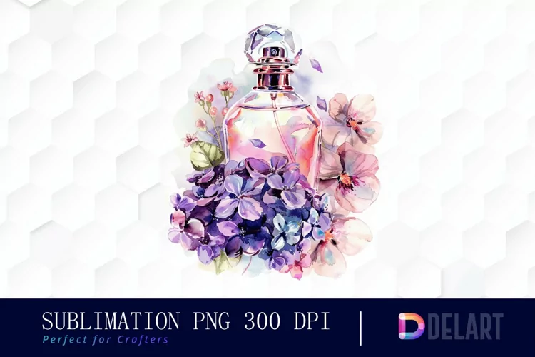 Flowers Perfume Bottle Illustration Clipart