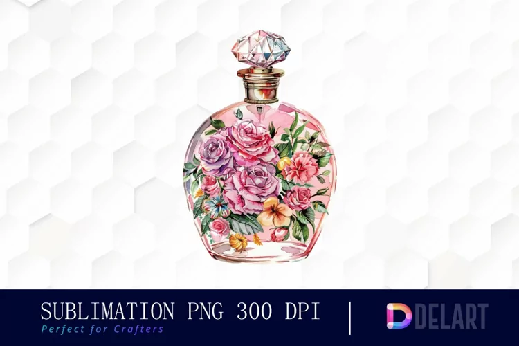 Flowers Perfume Bottle Graphics Clipart