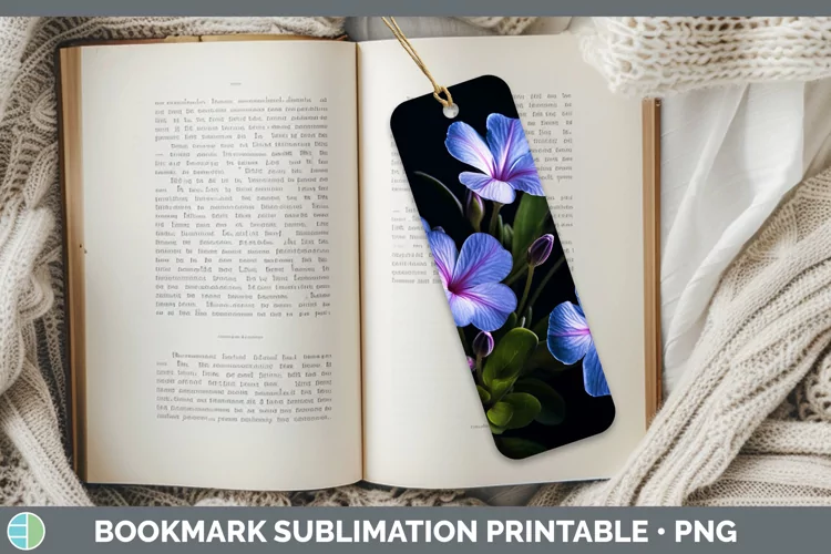 Flowers Periwinkle Bookmark Sublimation Printable Designs