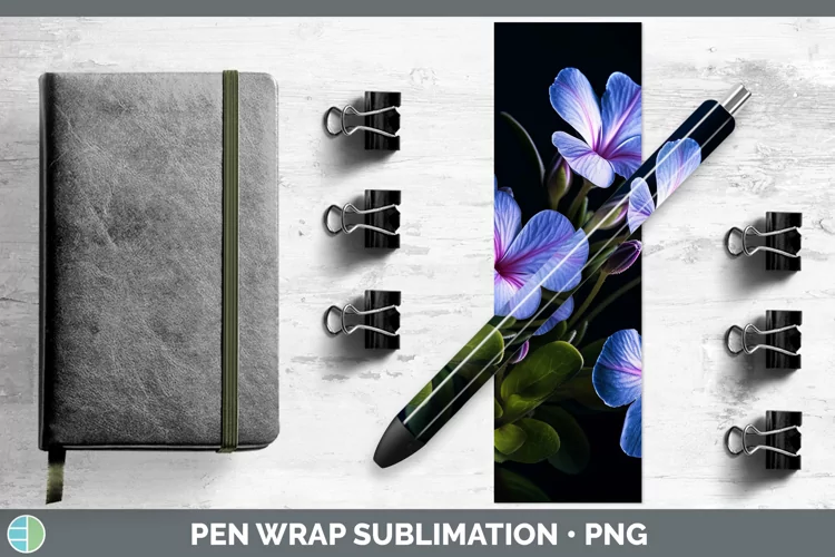 Flowers Periwinkle Pen Wrap Sublimation Epoxy Pen Designs