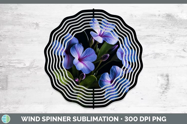 Flowers Periwinkle Wind Spinner Sublimation Spinner Designs