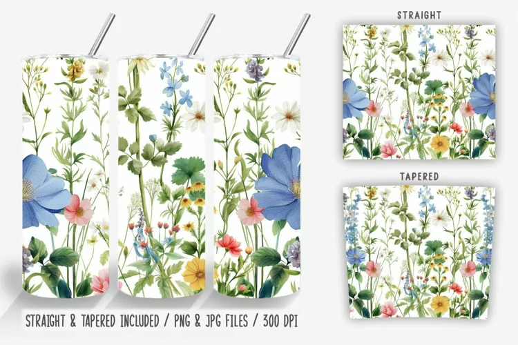 Flowers Plants and Butterflies Tumbler