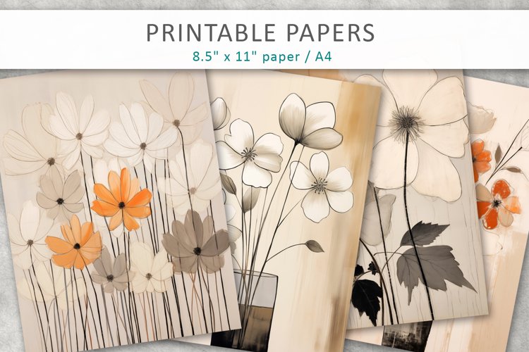 floral vintage junk journal, printable paper