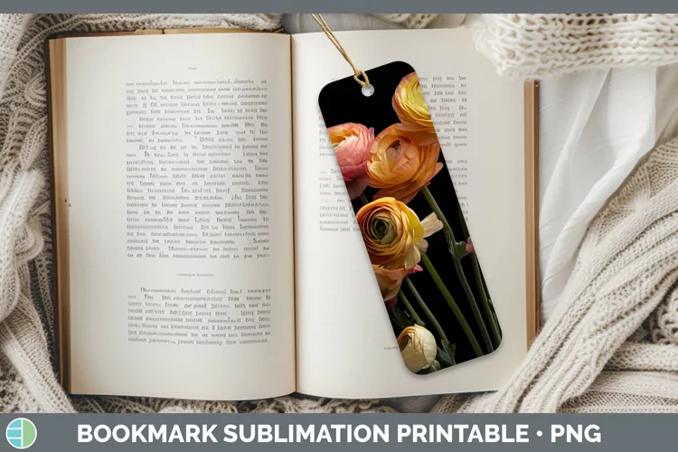 Flowers Ranunculus Bookmark Sublimation Printable Designs