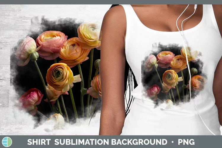 Flowers Ranunculus Shirt Sublimation Sublimation Background