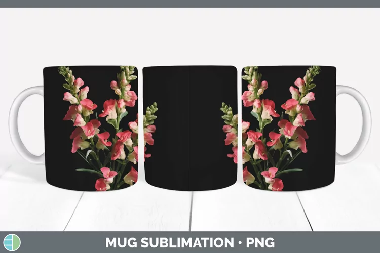 Flowers Snapdragon Mug Wrap Sublimation Coffee Cup Designs