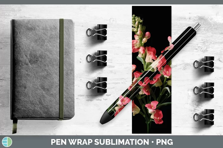 Flowers Snapdragon Pen Wrap Sublimation Epoxy Pen Designs