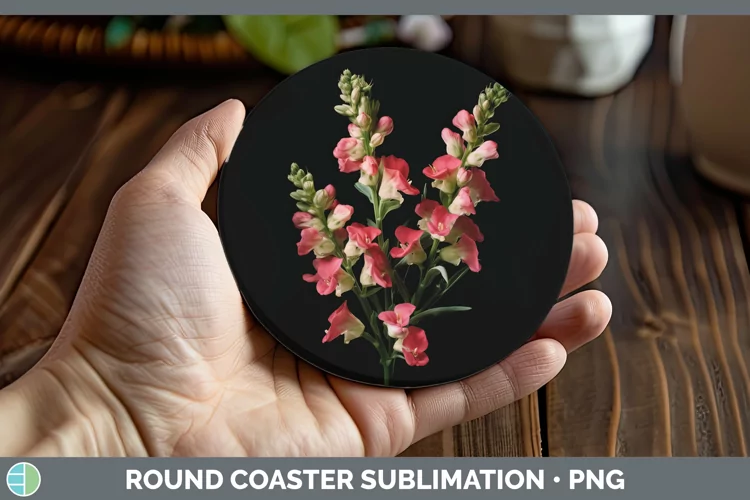Flowers Snapdragon Round Coaster Sublimation Coaster Designs