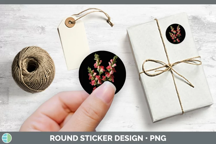 Flowers Snapdragon Stickers | Round Labels Designs