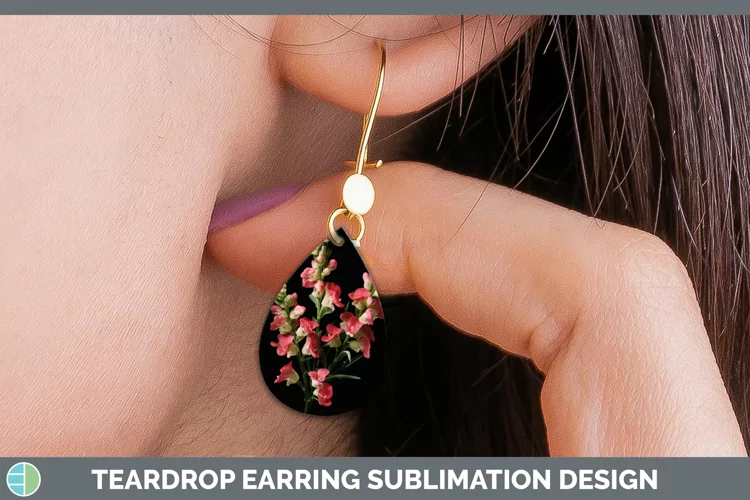 Flowers Snapdragon Teardrop Earrings Sublimation Earrings De