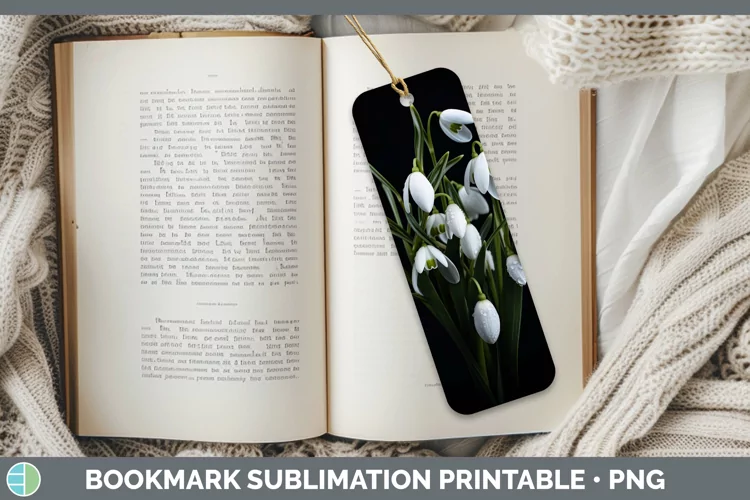 Flowers Snowdrop Bookmark Sublimation Printable Designs
